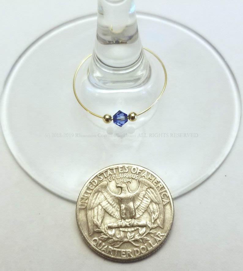 Spirit & Vine - Bulk crystal wine glass charms, Lilly