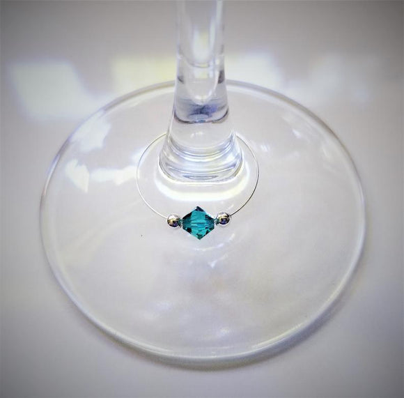 Blue Zircon Swarovski crystal martini marker by Spirit and Vine