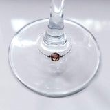 copper luster crystal wine glass charm with 2mm silver beads by Spirit & Vine