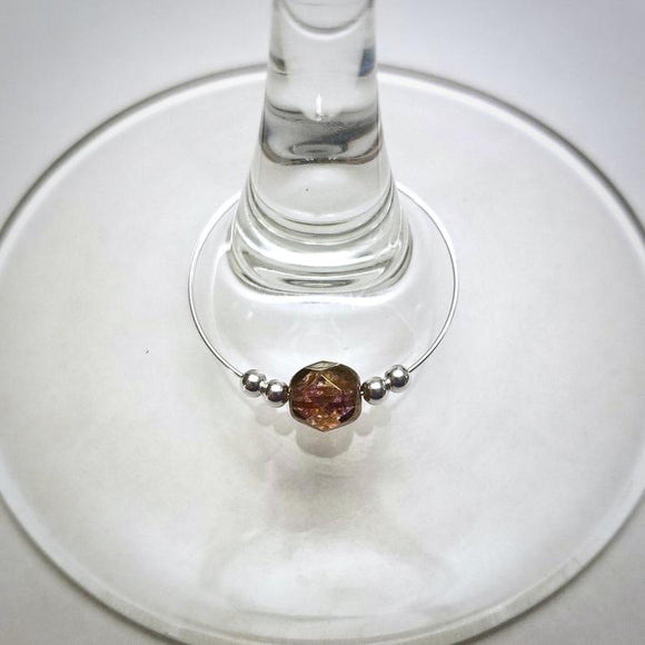 Silver Crystal Wine Charm from Hibiscus Collection by Spirit & Vine