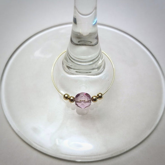 Gold Crystal Wine Charm from Hibiscus Collection by Spirit & Vine